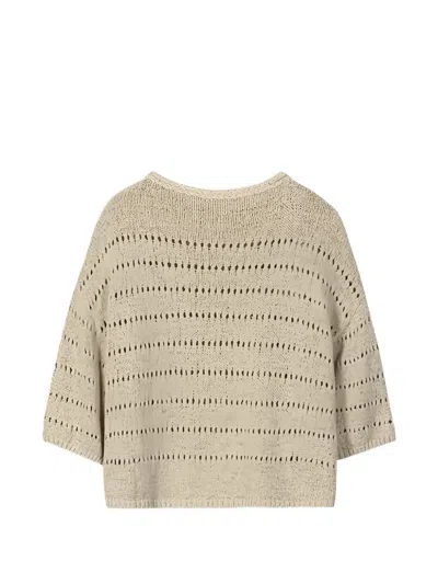 Luisa Cerano Pattern Sweater In Brown