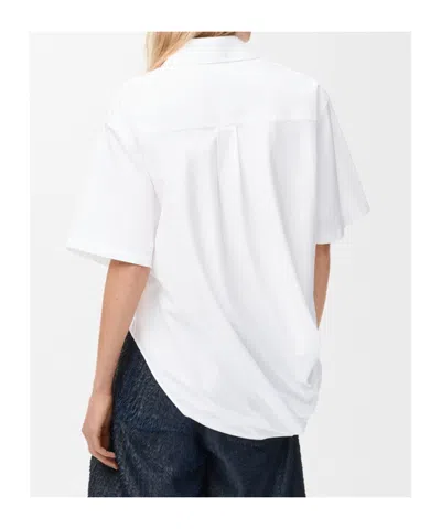 Loewe Logo-embroidered Cotton-poplin Shirt In White
