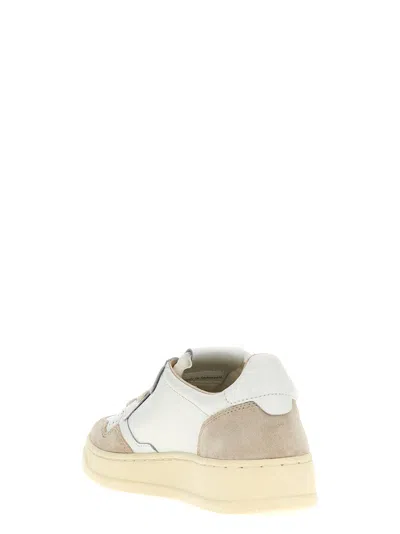Autry Low-top Sneakers With Hybrid Leather Design And Metallic Accent In Multi