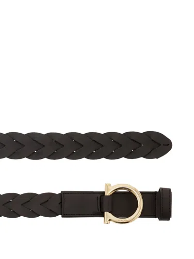 Ferragamo Gancini Fixed Belt In Brown