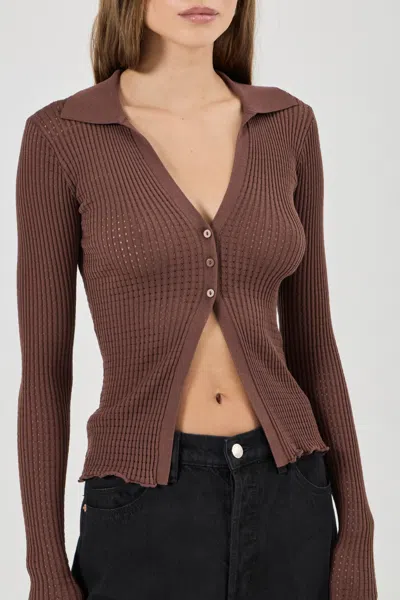 Rolla's Jeans Juno Knitted Shirt In Brown