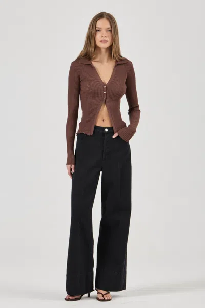 Rolla's Jeans Juno Knitted Shirt In Brown