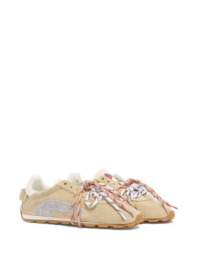 Dsquared2 Maple-leaf Panelled Sneakers In Neutral