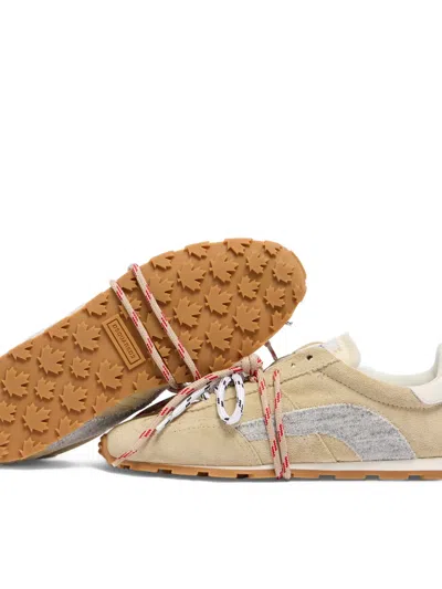 Dsquared2 Maple-leaf Panelled Sneakers In Neutral