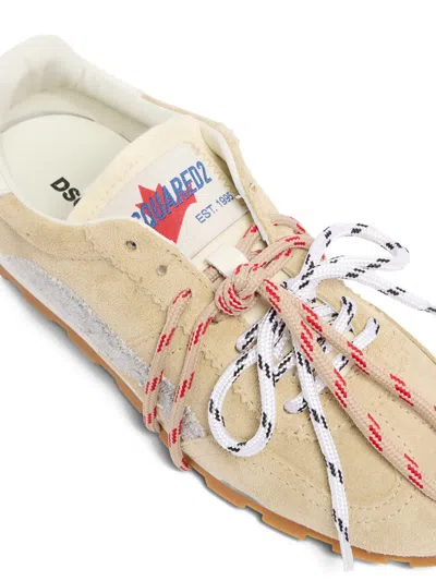Dsquared2 Maple-leaf Panelled Sneakers In Neutral