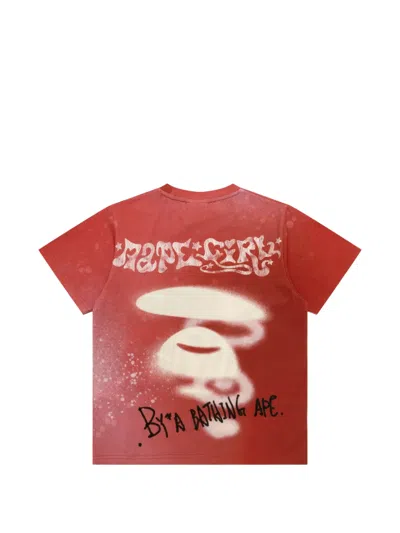 Aape By A Bathing Ape Graffiti-print T-shirt In Red