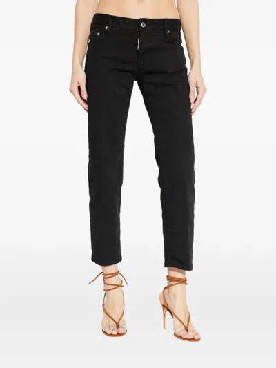 Dsquared2 Teddy Silver-tone Button Jeans In Black