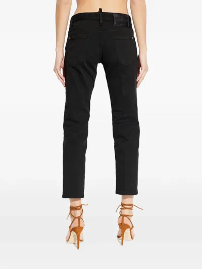 Dsquared2 Teddy Silver-tone Button Jeans In Black