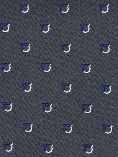 Ferragamo Patterned Tie In Blue