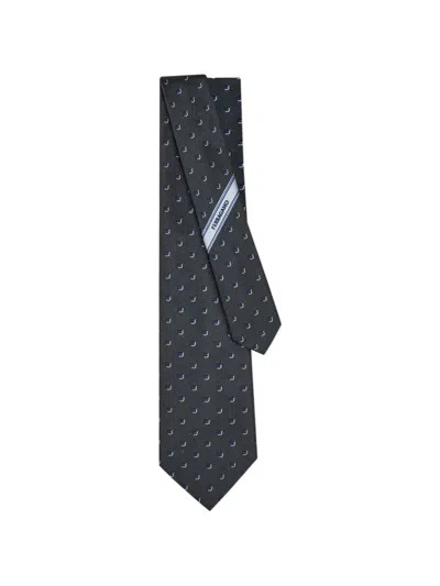 Ferragamo Patterned Tie In Blue