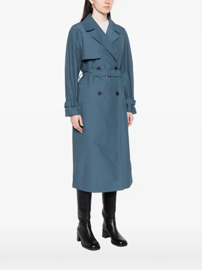 Alphatauri Belted Double-breasted Coat In Blue