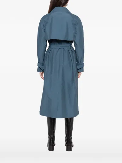 Alphatauri Belted Double-breasted Coat In Blue