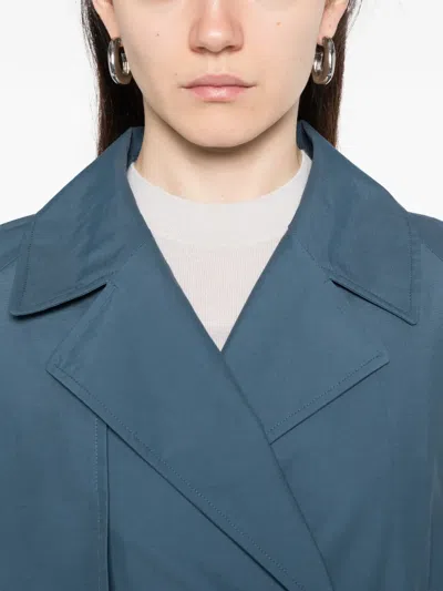 Alphatauri Belted Double-breasted Coat In Blue