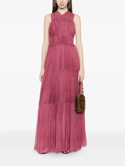 Ulla Johnson Women's Freesia Shirred Silk Chiffon Sleeveless Gown In Pink