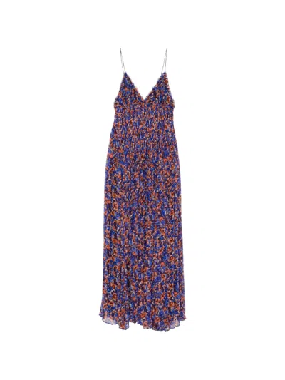 Ulla Johnson Atrani Floral Silk Chiffon Maxi Dress In Purple