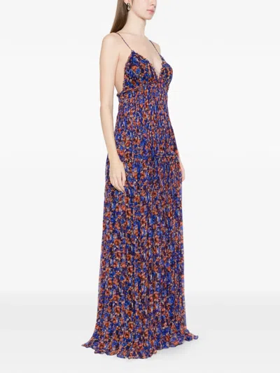 Ulla Johnson Atrani Floral Silk Chiffon Maxi Dress In Purple