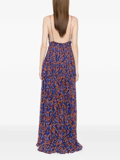 Ulla Johnson Atrani Floral Silk Chiffon Maxi Dress In Purple