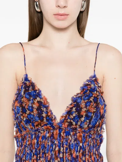 Ulla Johnson Atrani Floral Silk Chiffon Maxi Dress In Purple