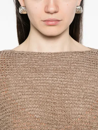 Base Cotton Blend Sweater In Brown