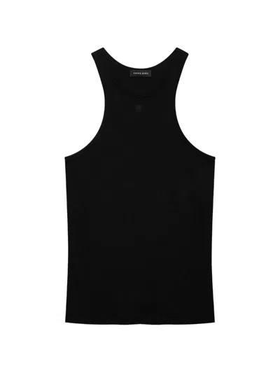 Anine Bing Arie Crochet-knit Tank Top In Black