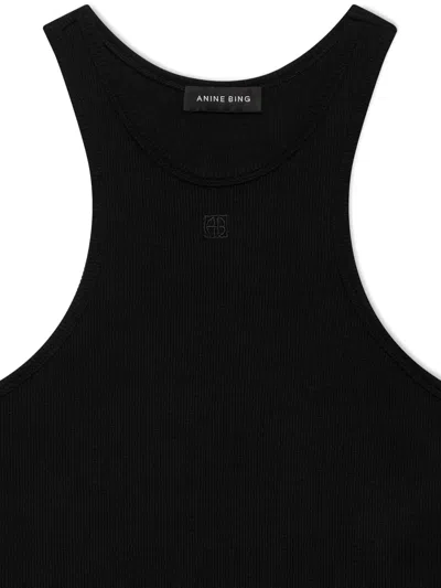 Anine Bing Arie Crochet-knit Tank Top In Black