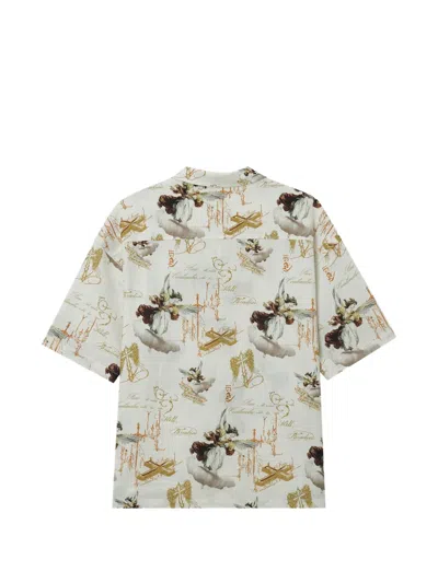 Five Cm Patterned Short-sleeve Shirt In Neutral