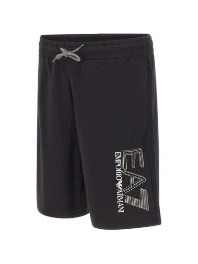 Ea7 Visibility Drawstring Logo Shorts In Blue