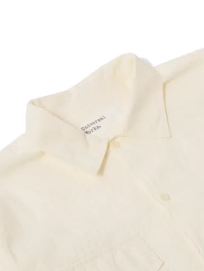 Universal Works Sid Flannel Cpo Shirt Ecru In Neutral