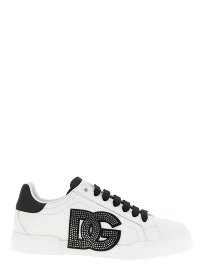 Dolce & Gabbana Portofino Light Strobel Sneaker In Calfskin In Multi