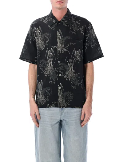 Our Legacy Mens Death Paisley Print Graphic-print Short-sleeve Cotton And Linen Shirt In Multi