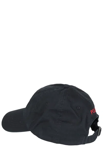 Polo Ralph Lauren Black Baseball Cap With Logo Embroidery In Cotton Man In Black