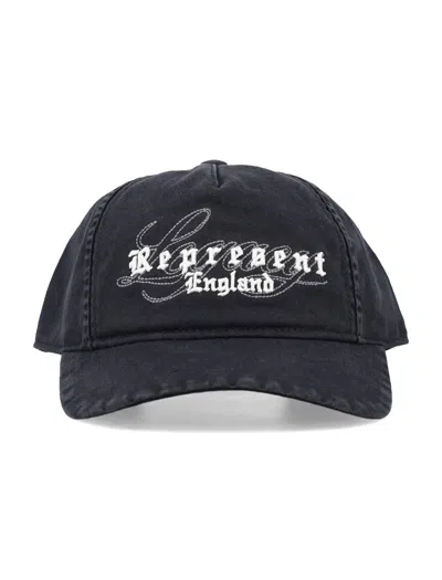 Represent Embroidered Script Cap Hat In Black