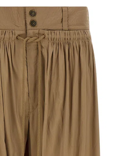 Isabel Marant Inaya High Waist Gathered Straight Leg Pants In Brown