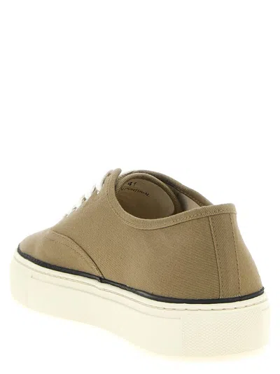 Jacquemus Cotton Low-top Sneakers With Embroidered Logo In Brown