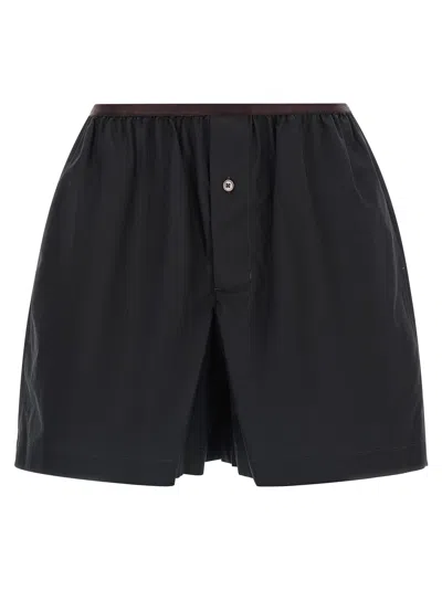 Lemaire Tailored Boxer Shorts Button Detail Pockets In Black