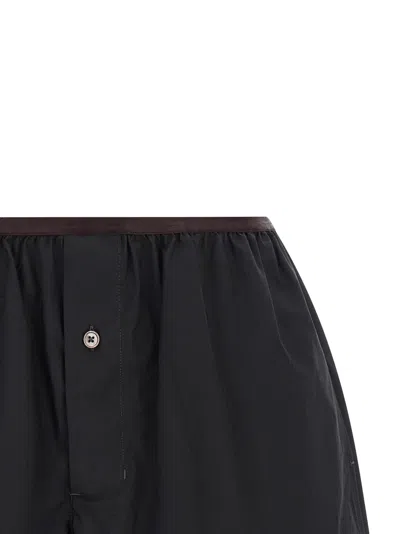 Lemaire Tailored Boxer Shorts Button Detail Pockets In Black
