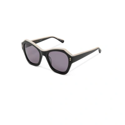 Shop Stella Mccartney Black Oversized Sunglasses