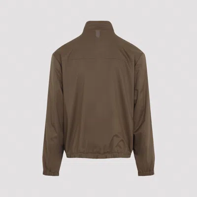 Canali Reversible Technical Zip-up Jacket In Nude