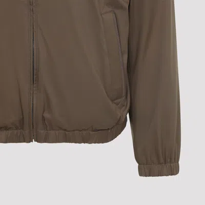 Canali Reversible Technical Zip-up Jacket In Nude