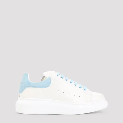 Alexander Mcqueen Oversize Sneakers In White And Light Blue Calf Leather In Multi