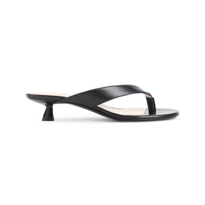 Stuart Weitzman Round-toe Flip-flops High-heeled Sandals In Black