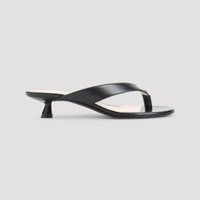 Stuart Weitzman Round-toe Flip-flops High-heeled Sandals In Black