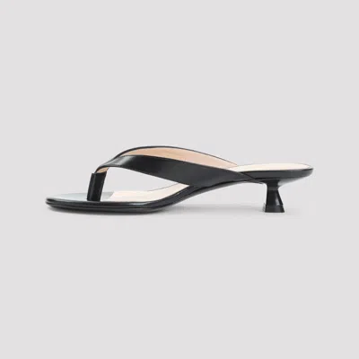 Stuart Weitzman Round-toe Flip-flops High-heeled Sandals In Black
