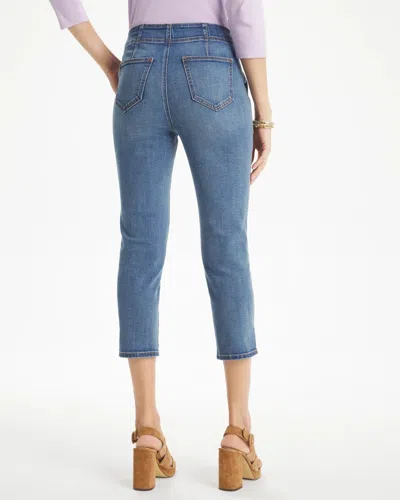 Chico's Pull-on 22" Capri Jeans In Medium Wash Denim In Blue