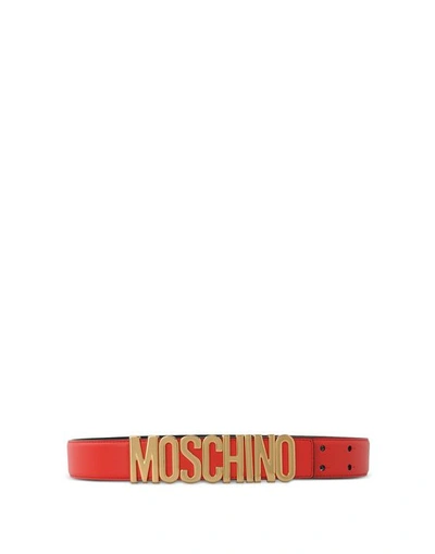 Shop Moschino Leather Belts In Red