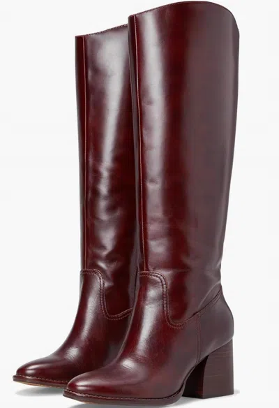 Vince Camuto Sangeti Boots Dark Mahogany Leather Knee High Rhs6944 In Multi