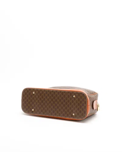 Celine Céline Macadam Top Handle Bag In Brown