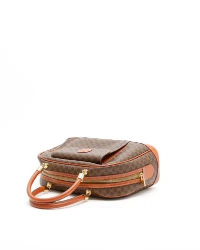 Celine Céline Macadam Top Handle Bag In Brown