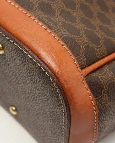 Celine Céline Macadam Top Handle Bag In Brown