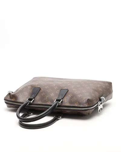 Pre-owned Louis Vuitton Monogram Macassar Porte-documents Jour Bag In Multi